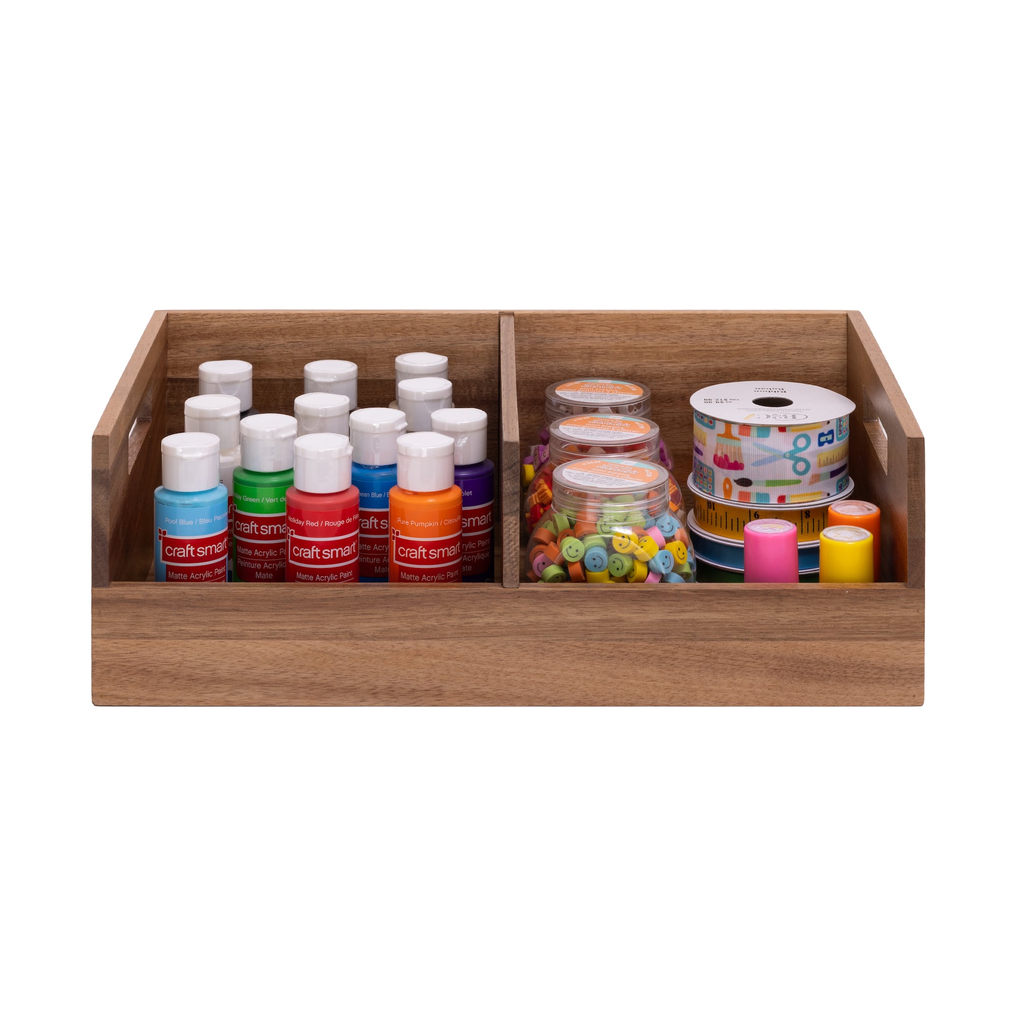 Seville Classics Large Acacia Desktop Organizer